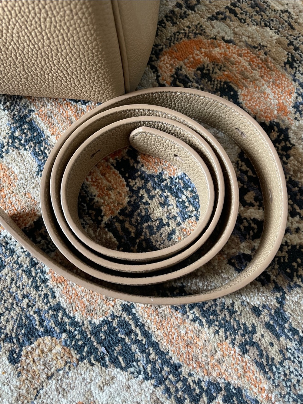 Parisa Wang Taupe Leather Shoulder Bag with interchangeable strap - Picture 3 of 5